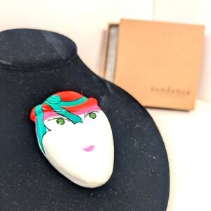 Vintage Sundance Face Brooch Pin